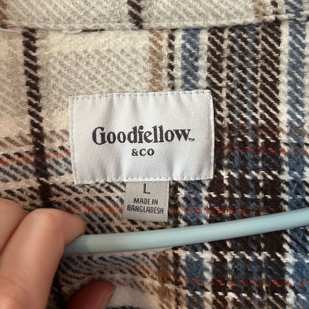 Goodfellow Plaid Shirt Jacket Button Up 100% Cotton - Picture 3 of 6